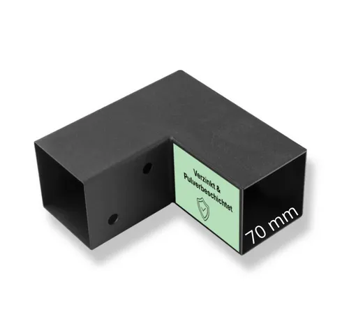 CLIP`N`SHADE Pfostenbeschlag Pfostenbeschlag Pfostenverbinder für 70x70 mm Eckverbinder, Pulverbeschichtete 2mm starke Stahlkonstruktion