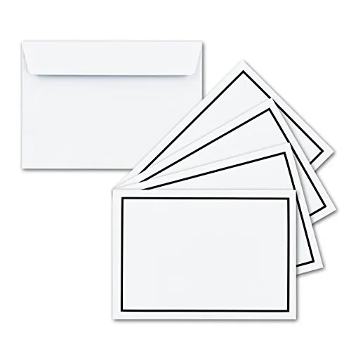 75x Trauer-Brief-Umschläge DIN C6 mit schwarzem Rahmen
