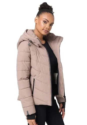 MARIKOO Winterjacke Damen - Wasserabweisend, Warm & Winddicht - Funktionsjacke für Damen, mit abnehmbarer Kapuze und 4 praktischen Taschen für optimalen Komfort und Funktionalität bei kaltem Wetter.