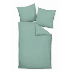 Janine Bettwäsche Piano, Salbeigrün, 135x200 cm - Bettwäsche aus 100% Baumwolle, bügelfrei und pflegeleicht. Das hautfreundliche Seersucker-Gewebe sorgt für ein angenehmes Schlafklima und ist ideal für Allergiker.
