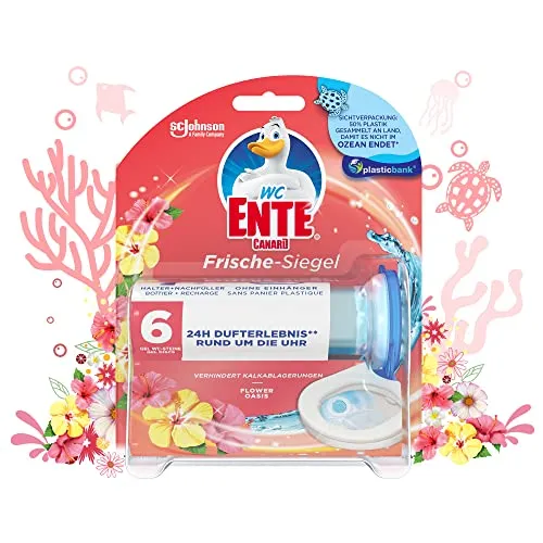 WC-Ente Frische-Siegel Starter-Set (inkl. 1 Nachfüller), körbchenloser WC-Reiniger