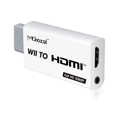 Mcbazel Wii HDMI Adapter Video Wii auf HDMI & 3.5mm für Audio, Wii HDTV Unterstützt alle Wii Display Modi: NTSC, 480i, 480p, PAL 576i, 720p, 1080p Wii Adapter