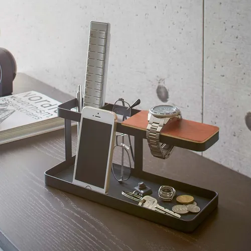 Yamazaki Desk Organizer für Handy Telefon Fernbedienung Uhren Stifte schwarz 02300