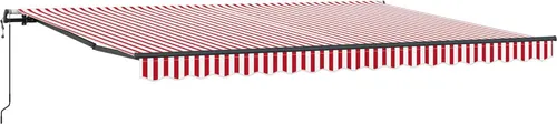 vidaXL Einziehbare Markise Rot und Weiß 450 x 300 cm - Elegante einziehbare Markise für Gärten und Terrassen. UV-beständiges und wasserabweisendes Gewebe sorgt für optimalen Schutz vor Sonne und Regen. Ideal für entspannte Stunden im Freien.