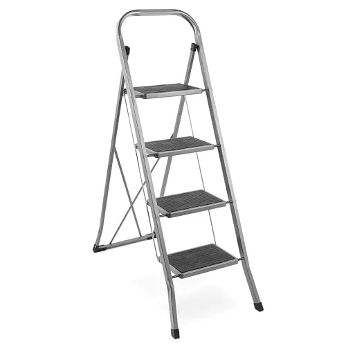 VonHaus Trittleiter 4 Stufen Klappbar