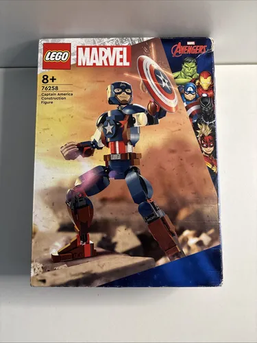 LEGO 76258 Marvel Captain America Baufigur - 25 cm große, voll bewegliche Superhelden-Figur mit Schild, ideal für Abenteuer und als cooles Schlafzimmer-Accessoire für Kinder ab 8 Jahren
