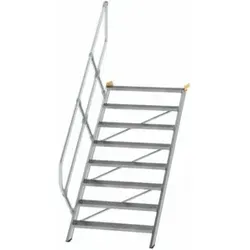 Alutreppe 8 Stufen mit einseitigem Handlauf von Günzburger
