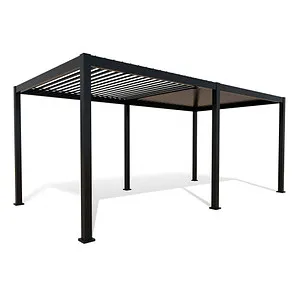 Best Freizeitmöbel Terrassenüberdachung Cadiz 360x530 cm - Terrassenüberdachung aus rostfreiem Aluminium, mit verstellbarem Lamellendach für optimale Luftzirkulation und Sonnenschutz. Regendicht und stabil, ideal für jeden Garten.