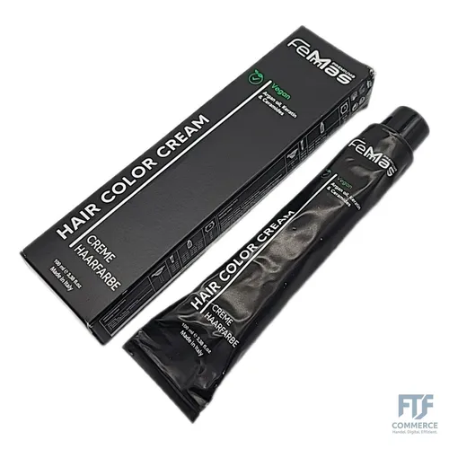 FemMas Haarfarbe Schwarzbraun 2 I Creme Haarfarbe mit Arganöl, Keratin & Ceramid