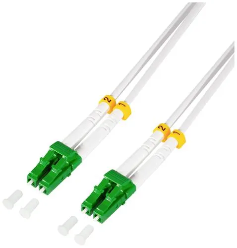 LogiLink FC0LC01 Glasfaser LWL Anschlusskabel 1.00m Weiß [1x LC APC-Stecker - 1x LC APC-Stecker] 9/125 µ Singlemode OS2