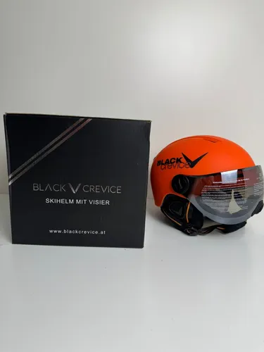 BLACK CREVICE Leogang Skihelm mit Visier Orange Matt XXS 48–52 cm