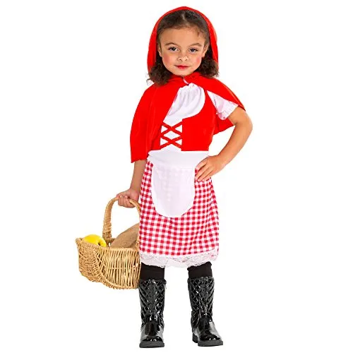 dressforfun tectake Süßes Kinder Rotkäppchen Mädchen Kostüm Kleid mit abnehmbarem Kapuzen-Cape (5-7 Jahre | Nr. 300013)