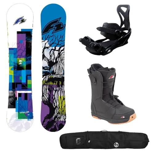 F2 Snowboard Set Union Blau 154cm mit Bindung und Boots