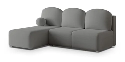 Masseno Ecksofa Trama Q mit Schlaffunktion L-Form, Sofa mit Bettkasten, Wohnzimmersofa, Couch, Soffa, Bettsofa, Couchgarnitur- Grau, Quelle 92