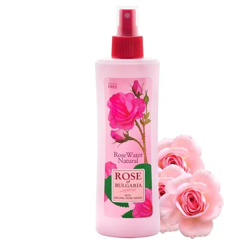 Rose von Bulgarien Natürliches Damastwasser mit Zerstäuber - 230 ml - Gesichtsreiniger & -wasser, erfrischendes Damastwasser mit Zerstäuber für ein angenehmes Wohlbefinden und eine sanfte Hautpflege.