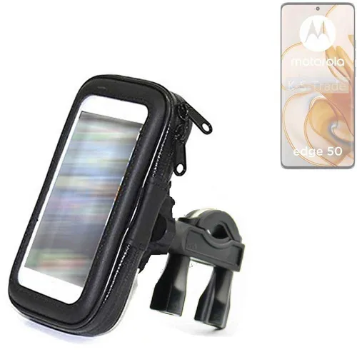 Fahrradhalterung für Motorola Edge 50 - universelle Lenkstangenhalterung - Praktische und spritzwassergeschützte Handyhalterung für den Lenker, ideal für Fahrräder und E-Bikes. Sicherer Halt für Ihr Motorola Edge 50, damit Sie immer erreichbar sind.