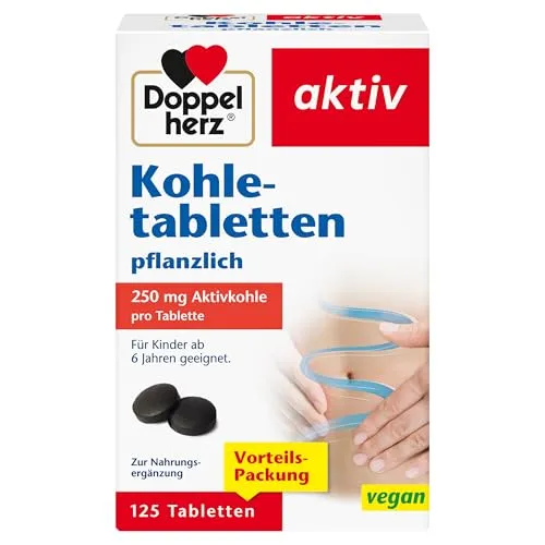 Doppelherz Kohletabletten pflanzlich in schwarz von Doppelherz