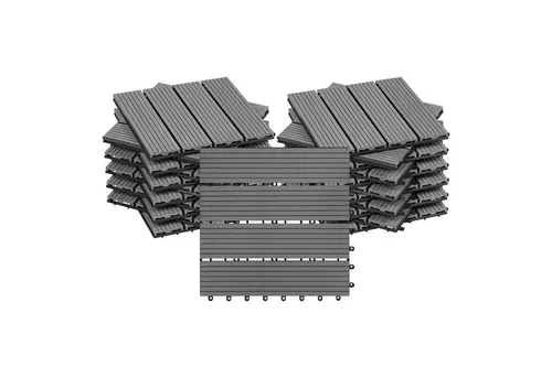 Woltu WPC-Fliesen 22 St., Holzoptik mit Klicksystem - Fliesen für Garten und Terrasse, einfaches Verlegen ohne Werkzeug dank Klicksystem, langlebig und witterungsbeständig für optimale Nutzung im Innen- und Außenbereich.