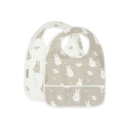 Jollein Lätzchen wasserdicht Miffy & Snuffy Olive Green Doppelpack | 029-864-67091
