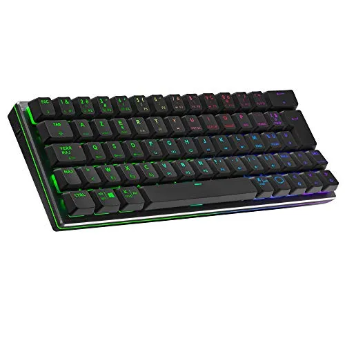 Cooler Master SK622 Gaming-Tastatur - 60% Layout, RGB, Bluetooth & Kabel - Ultra-kompakte Gaming-Tastatur mit niedrigem Profil und flachen mechanischen Schaltern. Hybrid-Verbindung für verschiedene Geräte und anpassbare RGB-Beleuchtung für ein individuelles Spielerlebnis.