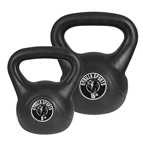GORILLA SPORTS Kettlebell Einzeln/Set - Kettlebells aus Kunststoff mit bodenschonender Ummantelung, erhältlich in 12 Gewichtsklassen von 2 bis 20 kg – ideal für ein effektives Ganzkörpertraining.