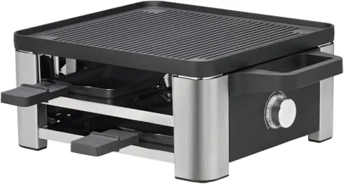 WMF Lono Raclette for 4 - Vielseitiges Raclette mit wendbarer Aluminiumgussplatte, ideal für herzhaftes und süßes Grillvergnügen