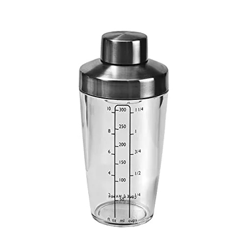 Cole & Mason Dressing Shaker Cambourne aus Edelstahl - Eleganter Dressingshaker für Salatsoßen und Marinaden, tropfsicher mit Maßangabe – ideal für eine präzise Dosierung.