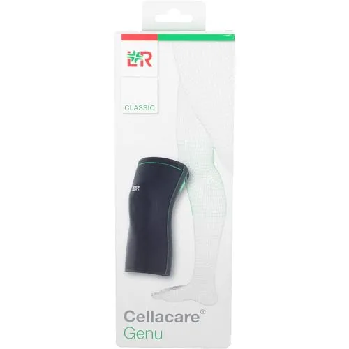 Cellacare® - Genu Classic Kniegelenkbandage, 4 - Bandagen zur Unterstützung des Kniegelenks bei Schmerzen und Verletzungen, mit kompressivem Gestrick für bessere Propriozeption und integrierter Ringpelotte für Massagewirkung.