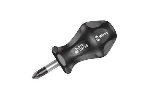 Wera Kreuzschlitz-Schraubendreher PZ 2 Stubby Schraubenzieher Klingenlänge 25 mm