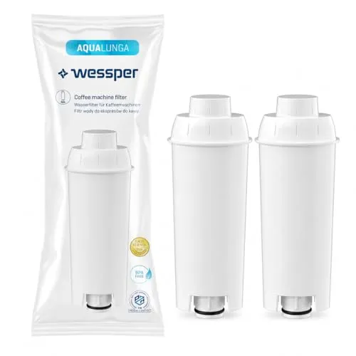 Wessper Wasserfilter, kompatibel mit DeLonghi Kaffeevollautomat 2er Pack | kaffemaschine filter, Ersatz für DeLonghi DLSC002, SER3017, Kompatibel mit ECAM, ESAM, ETAM, SECAM, Series S