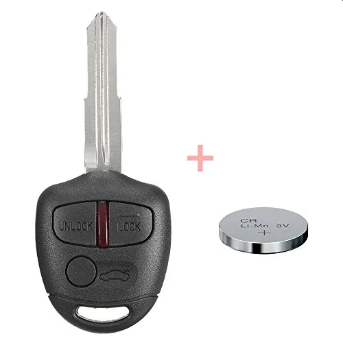 Auto Schlüssel Funk Fernbedienung 1x Gehäuse 3 Tasten + 1x Rohling MIT8 + 1x CR1616 Batterie für Mitsubishi