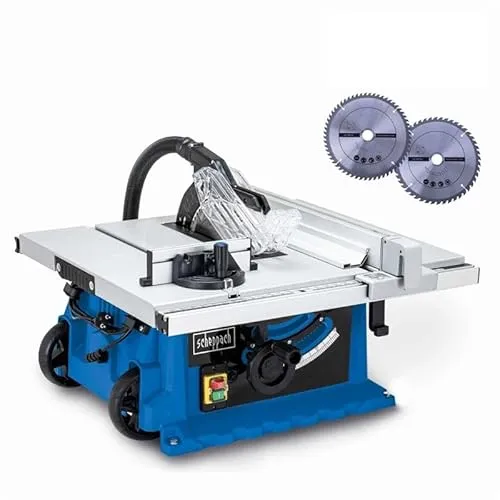 Scheppach Profi Tischkreissäge HS105 - Sägen: Leistungsstarke 2000W Tischkreissäge mit 75mm Schnitthöhe und ausziehbarer Tischverbreiterung für hohe Stabilität bei großen Werkstücken.