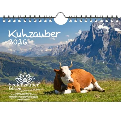 Kuhzauber DIN A5 Kalender für 2026 Kühe Rind Kalb - Seelenzauber