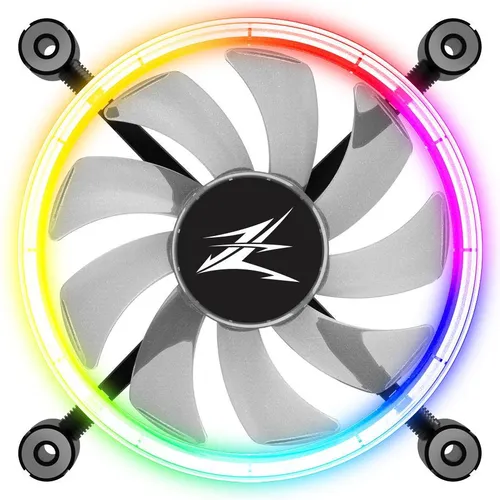 Zalman ZM-LF120 ARGB Lüfter 120mm Leise - PWM Lüftersteuerung 800-1500 U/Min - Kühler PC Gehäuselüfter RGB - Case Fan 120mm mit Lichtsteuerungssoftware - schwarz