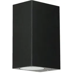Licht-Erlebnisse Außenwandleuchte AALBORG Schwarz Up Down Design eckig IP44 Wandstrahler Balkon Garten, CX122217E