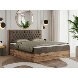 MKS MEBLE Boxspringbett 140x200 mit Bettkasten - Elegantes Polsterbett mit 7-Zonen Taschenfederkernmatratze H3, zusätzlichem Topper und praktischem Bettkasten für optimalen Stauraum und höchsten Schlafkomfort.