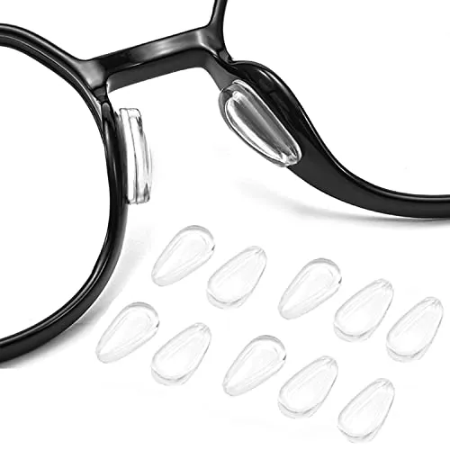 Silikon Nasenpad Antirutsch Klebend Pad,3.2mm für Brillen und Sonnenbrillen, Rutschfeste Selbstklebende Nasenpads,Klar,5 Paare