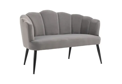 HOMCOM 2 Sitzer Sofa mit Muschel-Rückenlehne - Modernes Polstersofa in Dunkelgrau mit Samtoptik und stabilen Metallbeinen, ideal für Wohnzimmer und Schlafzimmer. Genießen Sie höchsten Komfort und elegantes Design auf kleinem Raum.