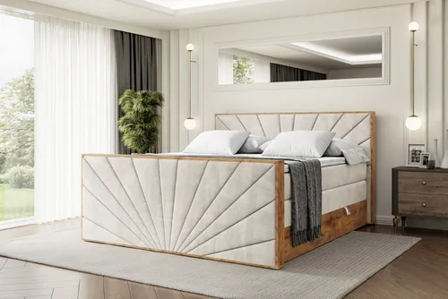 ALTDECOR Boxspringbett mit Matratze und Stauraum in beige von ALTDECOR