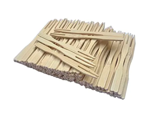 Excellent Houseware Party-Cocktaillöffel, Fingerfood, Essenspieße aus Holz und Bambus, 100 Stück