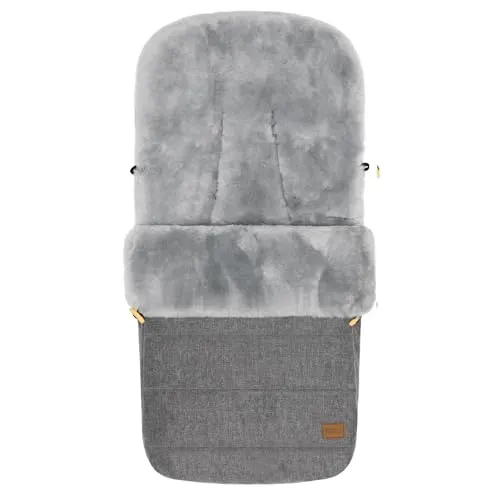 Fillikid Lammfellfußsack Bernina für Kinderwagen | Warmer, wind- und wasserabweisender Fußsack