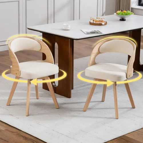 MODFU Drehbarer Esszimmerstuhl mit gepolstertem Sitz und ergonomischer Rückenlehne