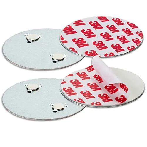 SHD Klebepads Magnetische Rauchmelder-Halterung für Feuermelder, 3M Selbstklebepads mit Magnethalterung, Ø 70mm, Sichere, Schnelle & Einfache Montage, kein Bohren und Keine Schrauben, 2er-Set