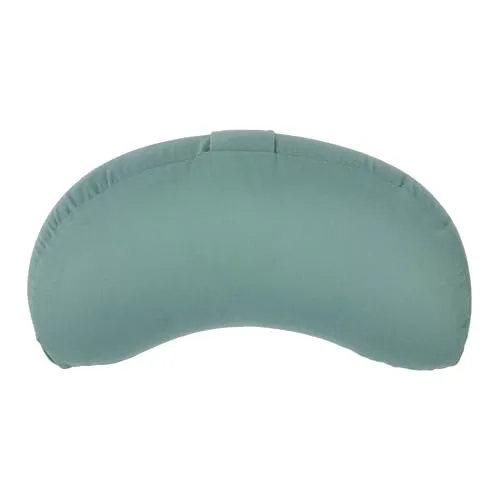 Bodhi Meditationskissen Halbmond | Yogi MOND ECO | Bezug aus 100% Bio-Baumwolle | Yogakissen halbmondförmig mit Buchweizenfüllung | Halbmondkissen für Yoga & Meditation | Mineral Blue
