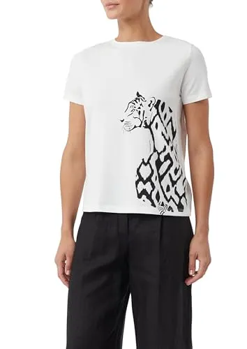 Damen Print-Shirt COMMA mit Animal-Print - Stylisches Damen-Shirt im Animal-Look von Comma, bequemes Single Jersey-Material für angenehmen Tragekomfort. Hüftbedeckend und ideal für lässige Outfits.