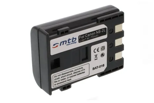 mtb more energy NB-2L / NB-2LH kompatibler Akku für Canon Kamera-Akku kompatibel mit Akku-Typ Canon NB-2L 750 mAh (7,4 V)