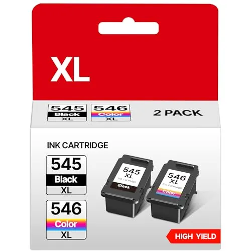 PG-545XL CL-546XL 545 XL Schwarz 546 XL Kompatibel für Canon Druckerpatronen 545 546 545XL 546XL Multipack PG 545 CL 546 PG545 für Canon MX495 Patronen TR4550 TR4650 TS3450 TS3150 (2er-Pack)