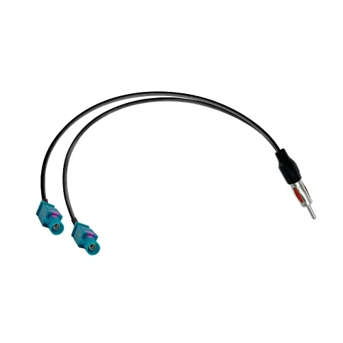 Vecys DAB Splitter Adapter DIN Männlich auf Dual Fakra Z Männlich Autoradio Antennen Splitter Kabel Fakra Z Stecker auf DIN Stecker auf Kabel RG174 15.35 Zoll 39cm für AM/FM DAB Autoradio Antenne
