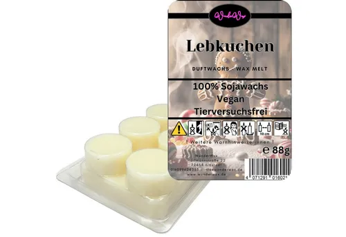 WonderWax Duftwachs WonderWax® Duftriegel 6 x Duftwachs Kreise Weiß, 100% Sojawachs (Lebkuchen), Duftrichtung: Lebkuchen