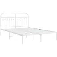 Bettgestell mit Kopfteil Metall Weiß 140x200 cm - Robustes Bettgestell aus stabilem Stahl mit elegantem Design, inklusive Lattenrost und zusätzlichem Stauraum – ideal für dein Schlafzimmer.